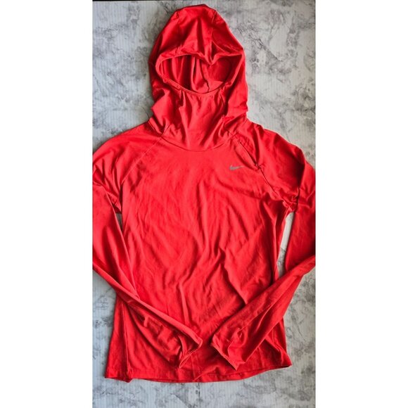 Nike Running Women's Red Dri-Fit  Long Sleeve Hoodie Size S - Picture 1 of 10